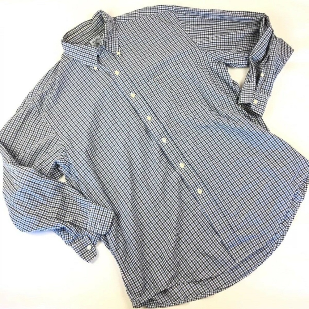 Brooks Brothers Mens Shirt Sz L Plaid Button Up